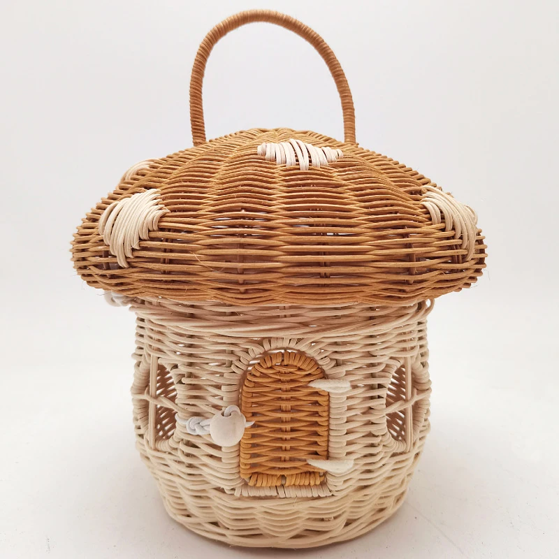 Outdoor Planting Bag - 屋外ピクニックバスケットキノコ収納袋籐織バスケットキャンプポータブルキャンディドングリハンドバッグ雑貨織バッグ