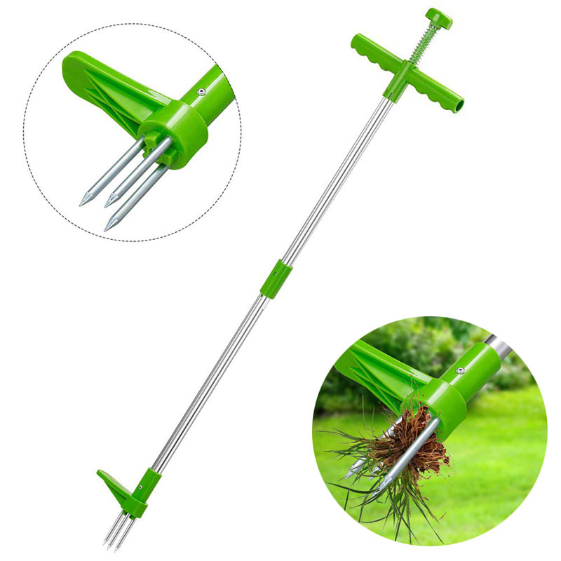 Gardening Tools For Women - ポータブルロングハンドル付きガーデン芝刈り機,屋外庭用芝生ピンセット,草のルートプラー