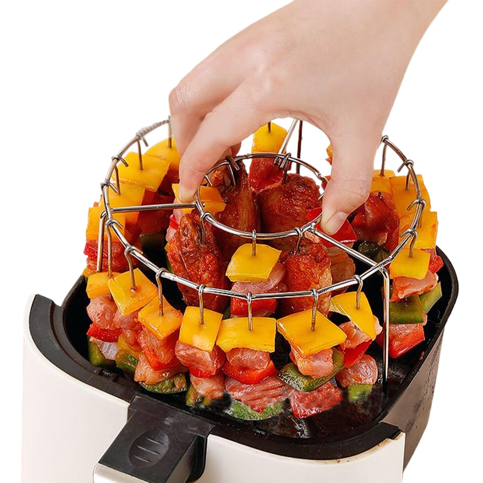 Gardening Tools Women - エアフライヤーバーベキューラック エアフライヤー串焼きラック 食材準備 グリル調理 ステンレス製グリル串スタンド 防錆加工