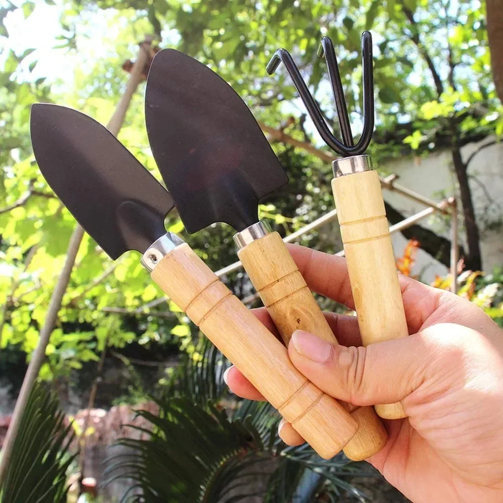 Gardening Tools Shop - 3 ピース/セットミニガーデンツールセット小型屋内植物ケア掘削除草植木鉢サボテン野菜ケア機器