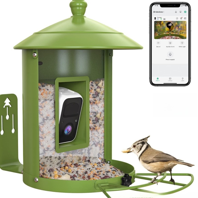 Gardening Tools With Definition - AI搭載のカメラ付き屋外用インテリジェントバードフィーダー、高解像度のレンズによる識別機能付き、カスタム可能な野鳥用フィーダー