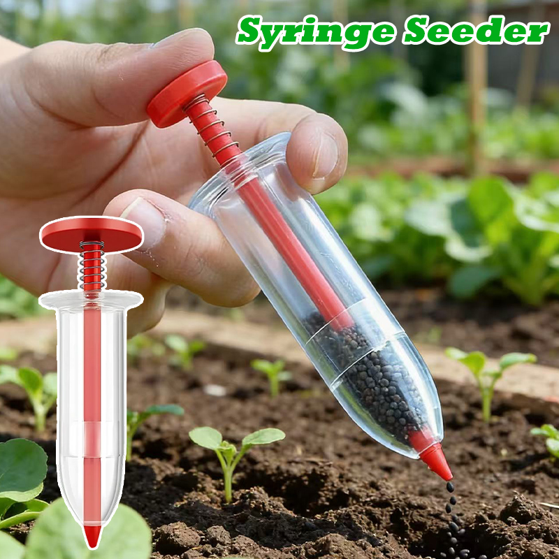 Gardening Tools Essential - 2-in-1ミニ手動精密播種ツール、庭の植え付け、鉢植え、畑に欠かせない耐久性のあるABSプラスチック製園芸用品