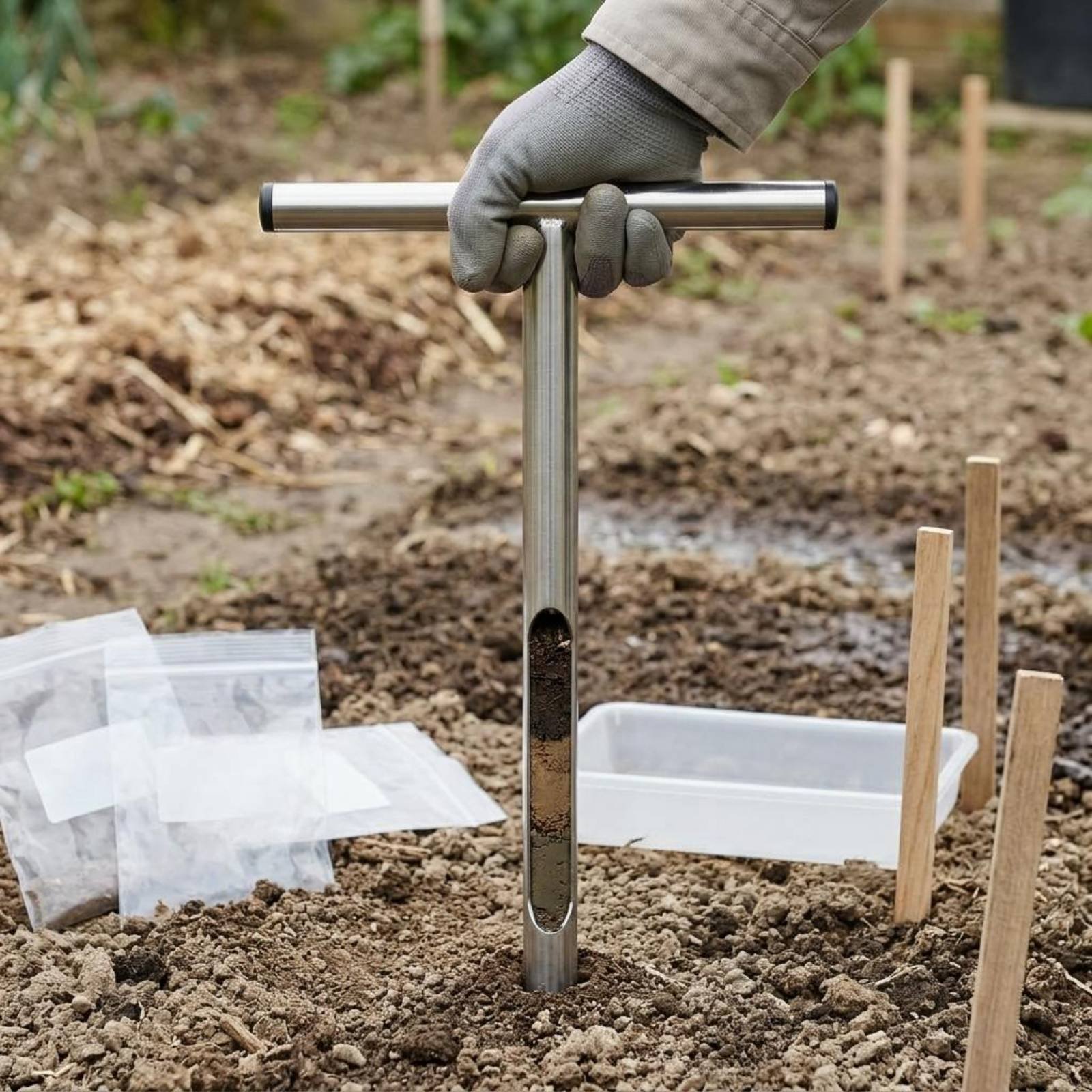 Gardening Tools Heavy Duty - ステンレス鋼土壌サンプラー 使いやすい T ハンドル土壌サンプラー ガーデンツール 長持ちする高耐久性