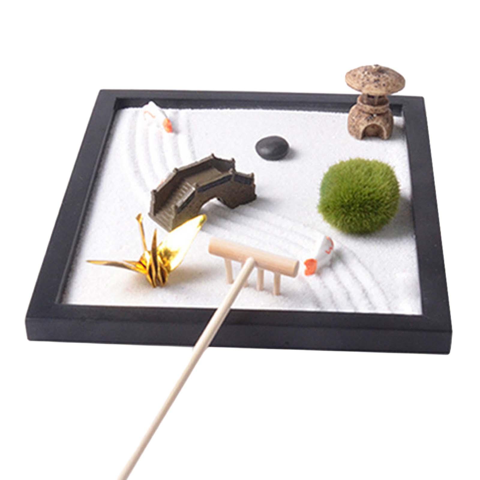 Gardening Tools Kit For Home Garden - 卓上禅庭砂場セット、日本の装飾ギフト、ミニロックサンドガーデンツールキット、デスクトップヨガ、ホーム風水瞑想用