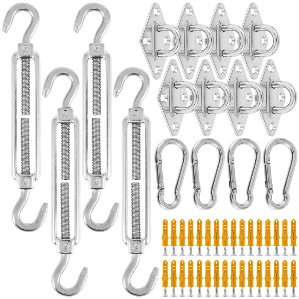Gardening Tools Kit For Home Garden - ステンレス鋼サンシェードセイル取り付けアタッチメントセットヘビーデューティーキャンプテントハードウェアキット家庭用ガーデンサンシェード固定ツール