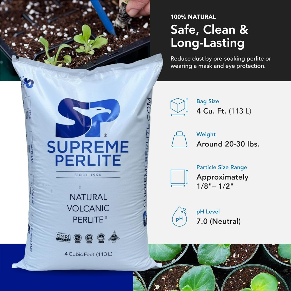 Supreme パーライト 粗粒園芸用パーライト 4立方フィ - Horticulture Soil Perlite のレビューと価格