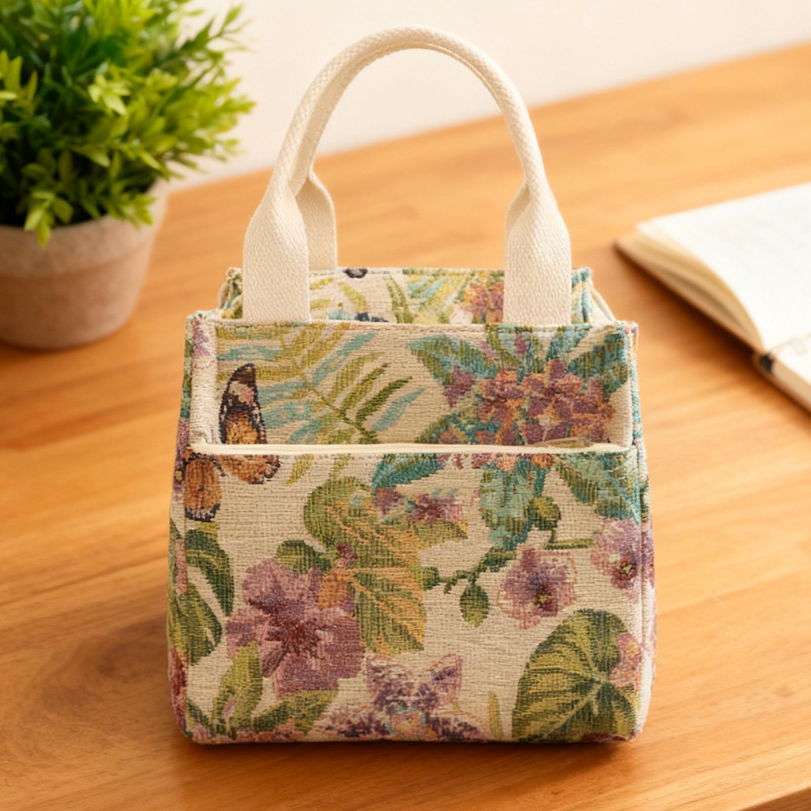 断熱ランチバッグ 花柄 防水 ホルダー ランチトートバッグ  - Outdoor Planting Bag のレビューと価格