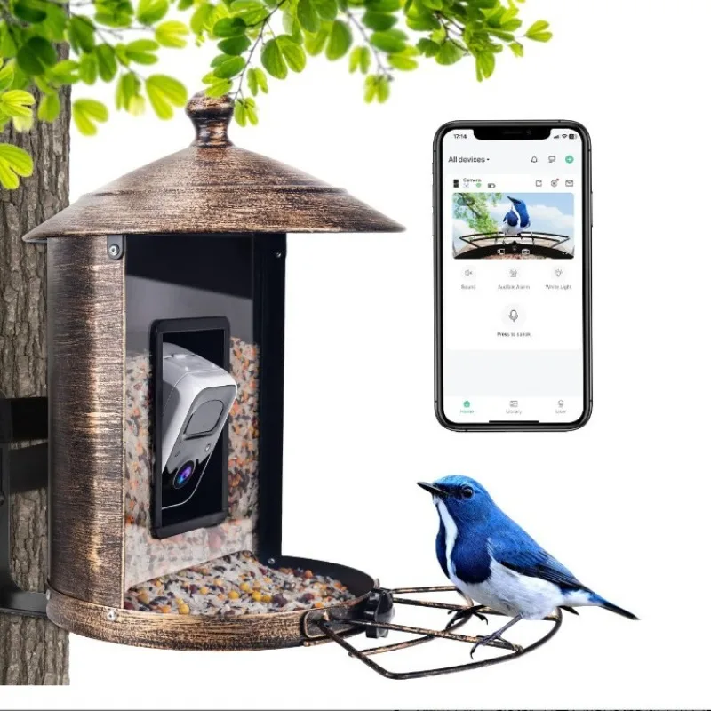 AI搭載カメラ付き屋外ガーデン用インテリジェントバードフィー - Gardening Tools With Definition のレビューと価格