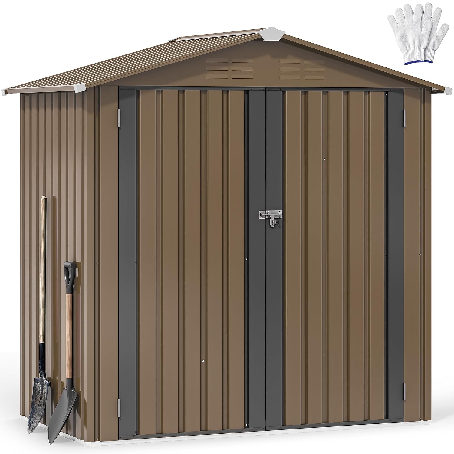 6x4フィートの金属製屋外収納庫、防水ツール小屋、頑丈な収納 - Gardening Tools Heavy Duty のレビューと価格