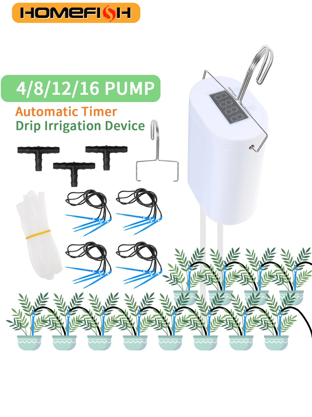 HOMEFISH 自動植物花散水ポンプ家庭用スプリンクラー点 - Gardening Tools Kit For Home Garden のレビューと価格