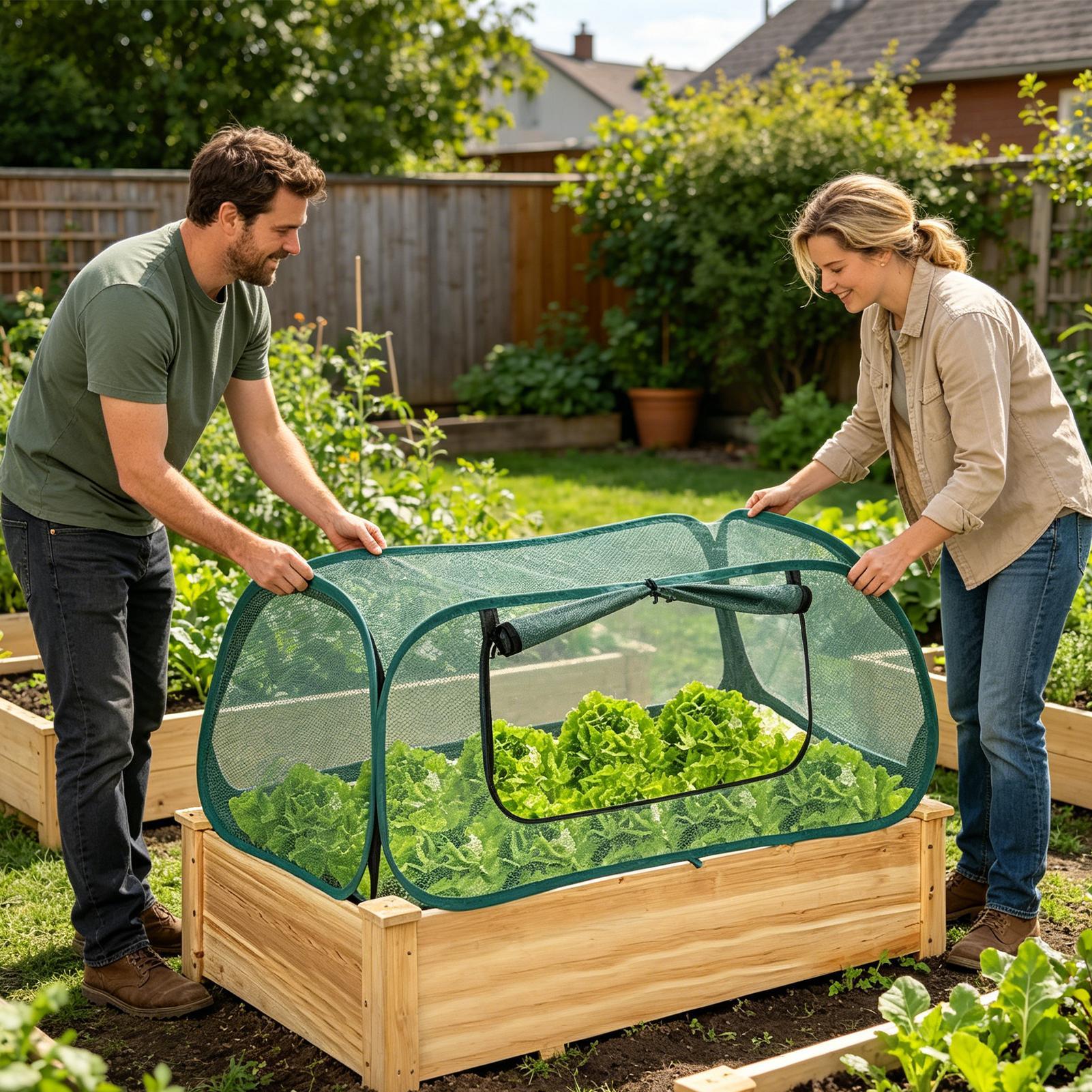 ポップアップ式ガーデンメッシュ植物カバー、持ち運び可能なネッ - Outdoor Planting Bag のレビューと価格