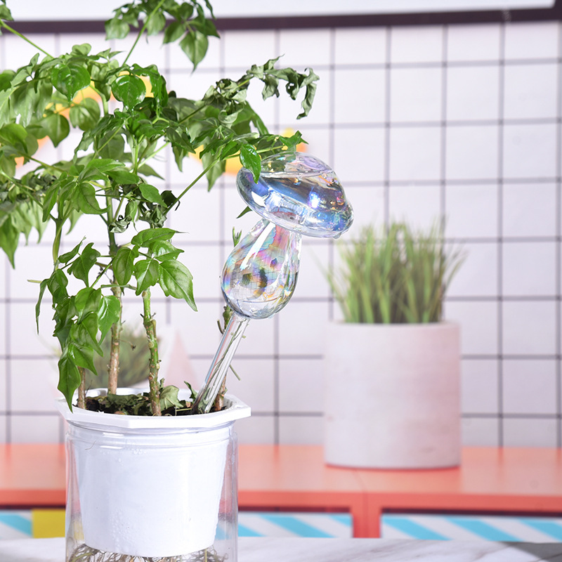 1/2 個ガラスストロー自動植物散水電球自己散水キノコ水装置 - Gardening Tools Kit For Home Garden のレビューと価格