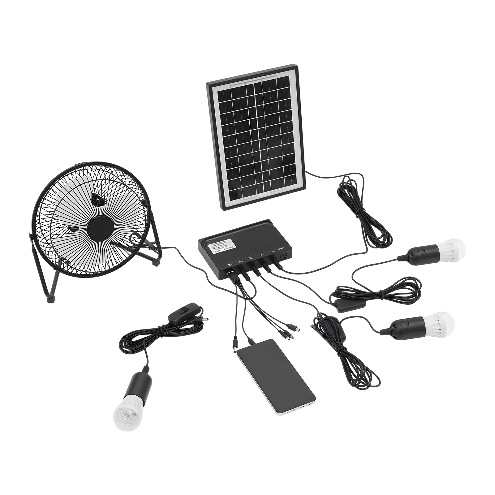 100-240V ソーラーファンとランプキット、電球3個付き - Gardening Tools Shop のレビューと価格
