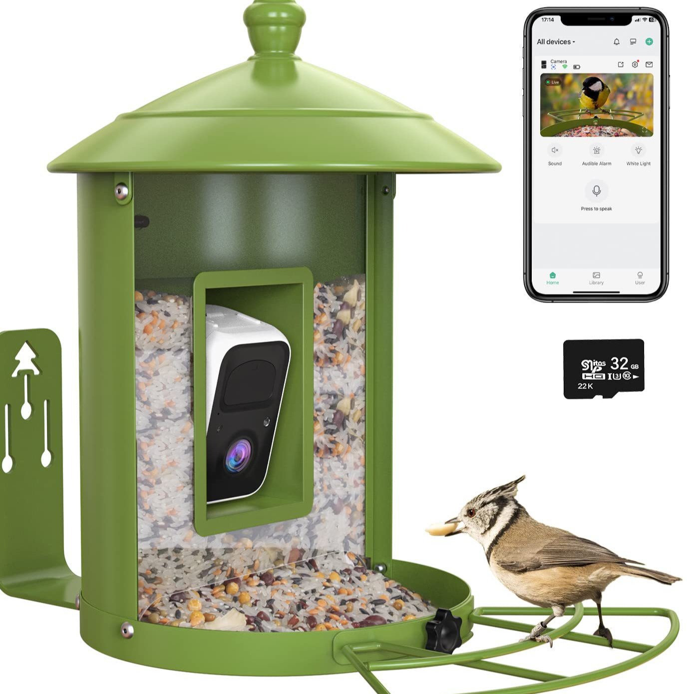 AI搭載のカメラ付きインテリジェントバードフィーダー、屋外庭 - Gardening Tools With Definition のレビューと価格
