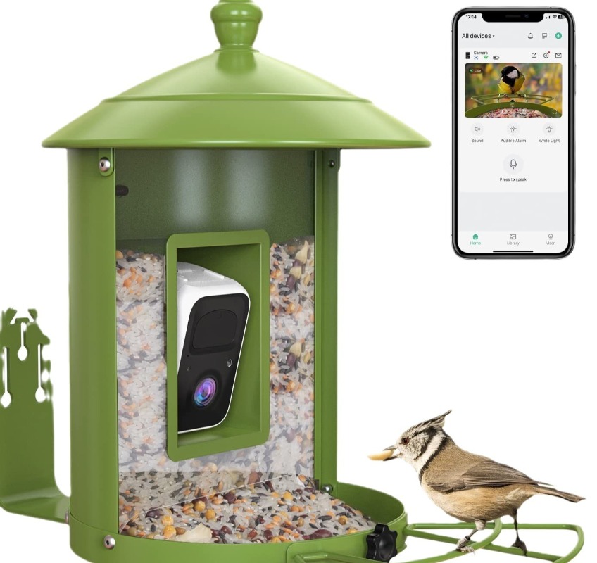 AI搭載のカメラ付き屋外用インテリジェントバードフィーダー、 - Gardening Tools With Definition のレビューと価格