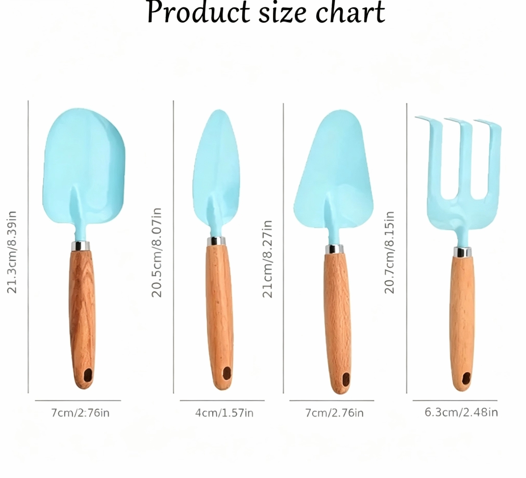 名前入りミニ木製ハンドルガーデニングツールセット4点、金属製 - Gardening Tools Names のレビューと価格