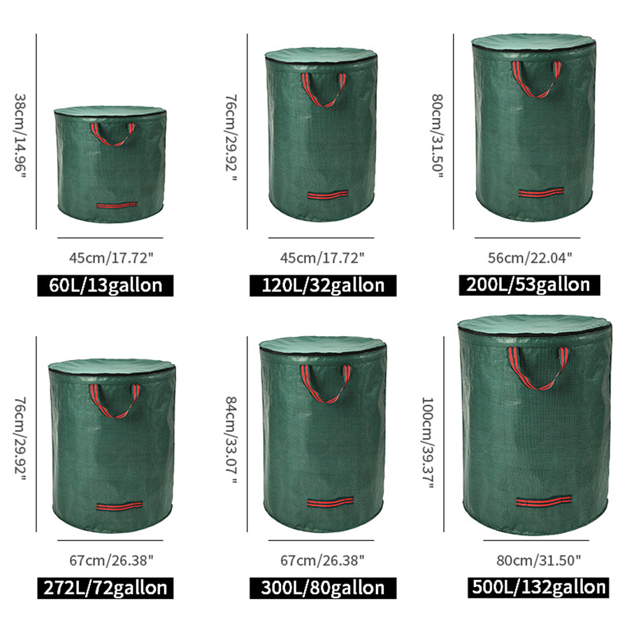 60～500L PP製ガーデン/庭用ゴミ袋（蓋と落ち葉スコッ - Outdoor Planting Bag のレビューと価格