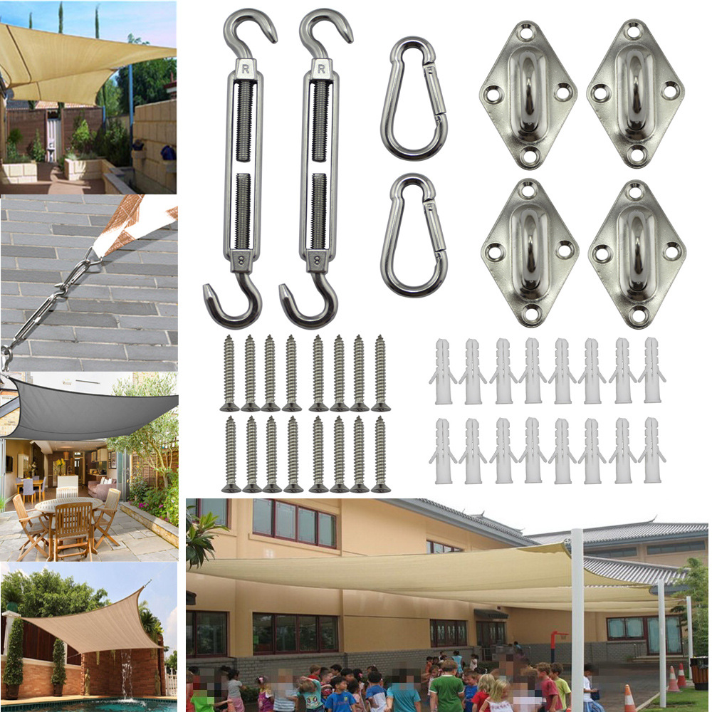 ステンレス鋼サンシェードセイル取り付けアタッチメントセットヘ - Gardening Tools Kit For Home Garden のレビューと価格